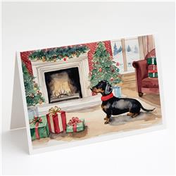 DAC1337GCA7P 5 x 7 in. Black & Tan Dachshund Christmas Greeting Cards & Envelopes - Pack of 8