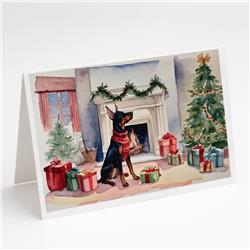 DAC1352GCA7P 5 x 7 in. Doberman Pinscher Christmas Greeting Cards & Envelopes - Pack of 8