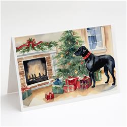 DAC1368GCA7P 5 x 7 in. Black Labrador Christmas Greeting Cards & Envelopes - Pack of 8
