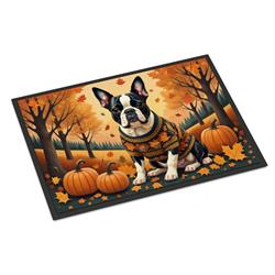 24 x 36 in. Unisex Boston Terrier Fall Indoor or Outdoor Mat