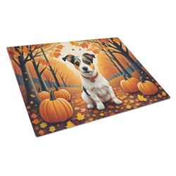 DAC1051LCB 15 x 12 in. Unisex Jack Russell Terrier Fall Glass Cutting Board - Large