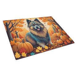 DAC1053LCB 15 x 12 in. Keeshond Fall Glass Cutting Board - Large