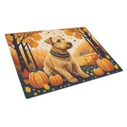 DAC1057LCB 15 x 12 in. Unisex Lakeland Terrier Fall Glass Cutting Board - Large