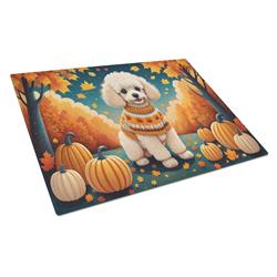 DAC1063LCB 15 x 12 in. Poodle Fall Glass Cutting Board - Large