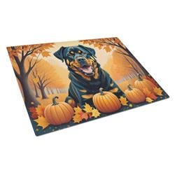 DAC1067LCB 15 x 12 in. Rottweiler Fall Glass Cutting Board - Large