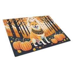 DAC1072LCB 15 x 12 in. Unisex Shiba Inu Fall Glass Cutting Board - Large