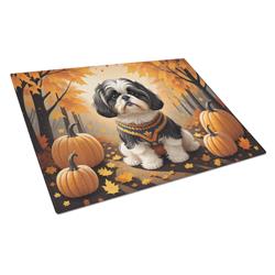 DAC1073LCB 15 x 12 in. Unisex Shih Tzu Fall Glass Cutting Board - Large