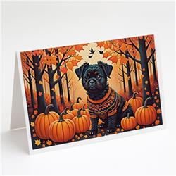 5 x 7 in. Unisex Affenpinscher Fall Greeting Cards & Envelopes - Pack of 8