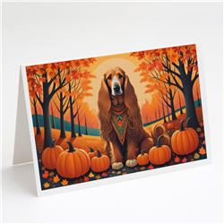 DAC1002GCA7P 5 x 7 in. Afghan Hound Fall Greeting Cards & Envelopes - Pack of 8