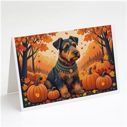 5 x 7 in. Unisex Airedale Terrier Fall Greeting Cards & Envelopes - Pack of 8