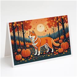 5 x 7 in. Unisex Akita Fall Greeting Cards & Envelopes - Pack of 8