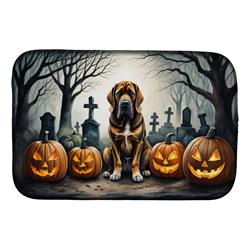 DAC2017DDM 21 x 14 in. Bloodhound Spooky Halloween Dish Drying Mat