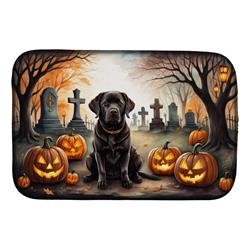 21 x 14 in. Unisex Chocolate Labrador Retriever Spooky Halloween Dish Drying Mat