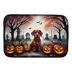 DAC2035DDM 21 x 14 in. Dachshund Spooky Halloween Dish Drying Mat
