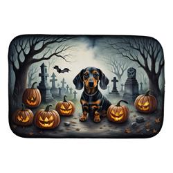 DAC2036DDM 21 x 14 in. Dachshund Spooky Halloween Dish Drying Mat