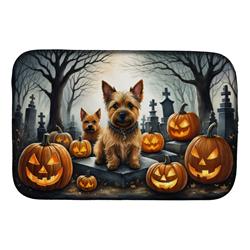 21 x 14 in. Unisex Norwich Terrier Spooky Halloween Dish Drying Mat