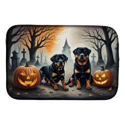 DAC2062DDM 21 x 14 in. Rottweiler Spooky Halloween Dish Drying Mat