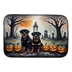 DAC2063DDM 21 x 14 in. Rottweiler Spooky Halloween Dish Drying Mat