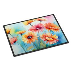 18 x 27 in. Unisex Gerbera Daisies in Watercolor Doormat
