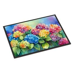 18 x 27 in. Unisex Hydrangeas in Watercolor Doormat