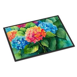 18 x 27 in. Unisex Hydrangeas in Watercolor Doormat