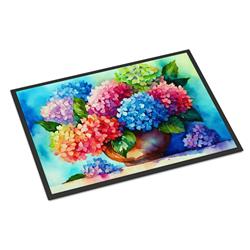 18 x 27 in. Unisex Hydrangeas in Watercolor Doormat