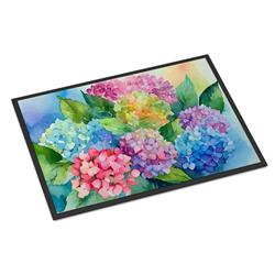 18 x 27 in. Unisex Hydrangeas in Watercolor Doormat