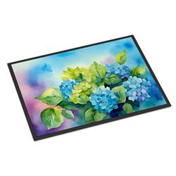 18 x 27 in. Unisex Hydrangeas in Watercolor Doormat