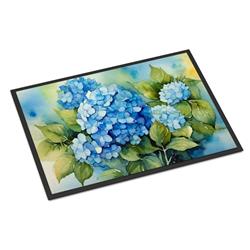 18 x 27 in. Unisex Hydrangeas in Watercolor Doormat