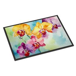 18 x 27 in. Unisex Orchids in Watercolor Doormat
