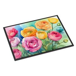 18 x 27 in. Unisex Ranunculus in Watercolor Doormat