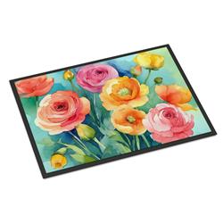 18 x 27 in. Unisex Ranunculus in Watercolor Doormat