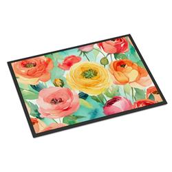18 x 27 in. Unisex Ranunculus in Watercolor Doormat