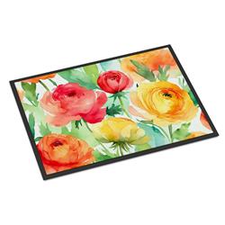 18 x 27 in. Unisex Ranunculus in Watercolor Doormat