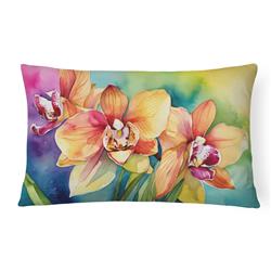 DAC1559PW1216 16 x 12 in. Unisex Orchids in Watercolor Fabric Decorative Pillow