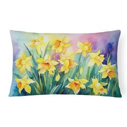 DAC1560PW1216 16 x 12 in. Unisex Daffodils in Watercolor Fabric Decorative Pillow