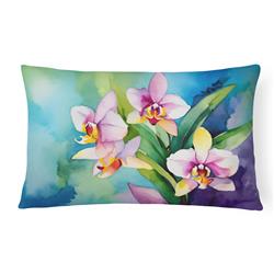 DAC1562PW1216 16 x 12 in. Unisex Orchids in Watercolor Fabric Decorative Pillow