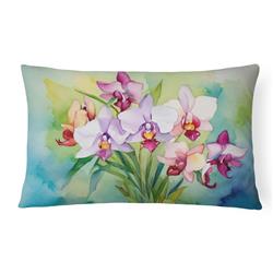 DAC1563PW1216 16 x 12 in. Unisex Orchids in Watercolor Fabric Decorative Pillow