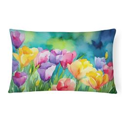 DAC1566PW1216 16 x 12 in. Unisex Freesias in Watercolor Fabric Decorative Pillow