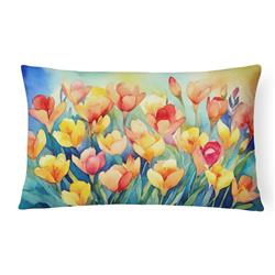DAC1569PW1216 16 x 12 in. Unisex Freesias in Watercolor Fabric Decorative Pillow
