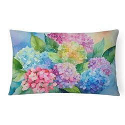 DAC1577PW1216 16 x 12 in. Unisex Hydrangeas in Watercolor Fabric Decorative Pillow