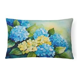 DAC1578PW1216 16 x 12 in. Unisex Hydrangeas in Watercolor Fabric Decorative Pillow