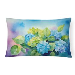 DAC1579PW1216 16 x 12 in. Unisex Hydrangeas in Watercolor Fabric Decorative Pillow