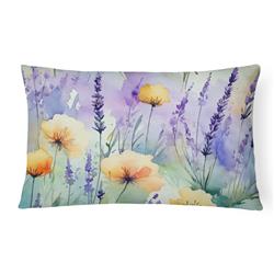 DAC1581PW1216 16 x 12 in. Unisex Lavender in Watercolor Fabric Decorative Pillow