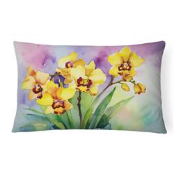DAC1590PW1216 16 x 12 in. Unisex Orchids in Watercolor Fabric Decorative Pillow