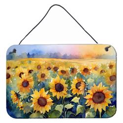 DAC1617DS812 12 x 8 in. Sunflowers in Watercolor Wall or Door Hanging Prints