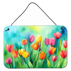 DAC1618DS812 12 x 8 in. Tulips in Watercolor Wall or Door Hanging Prints