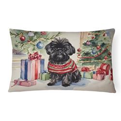 16 x 12 in. Unisex Affenpinscher Christmas Fabric Decorative Pillow