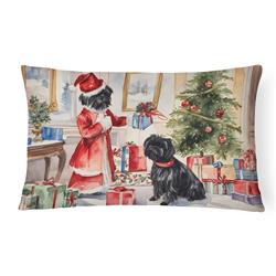 16 x 12 in. Unisex Affenpinscher Christmas Fabric Decorative Pillow