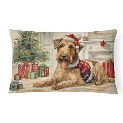 16 x 12 in. Unisex Airedale Terrier Christmas Fabric Decorative Pillow